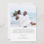 ミニマモダンリスト写真結婚コラージュ サンキューカード (裏面)