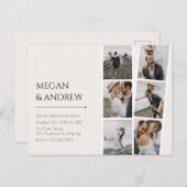 ミニマモダンリスト写真結婚コラージュ ポストカード (正面/裏面)