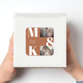 ミニマモダンリスト写真結婚モノグラムはっきりした スクエアシール