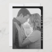 ミニマモダンリスト写真結婚モノグラムはっきりした 招待状 (裏面)