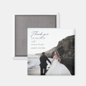 ミニマモダンリスト写真結婚式の引き出物ありがとう マグネット (正面/裏面)