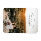 ミニマモダンリスト写真結婚式の日付を保存 マグネット (横)