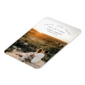 ミニマモダンリスト写真結婚式の日付を保存 マグネット (左側)