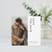 ミニマモダンリスト写真結婚式の日付を保存 招待状 (スタンド正面)