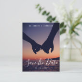 ミニマモダンリスト写真結婚式の日付を保存 案内ポストカード (スタンド正面)