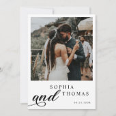 ミニマモダンリスト写真結婚式招待状 招待状 (正面)