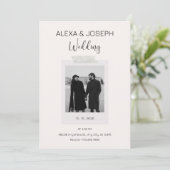 ミニマモダンリスト写真結婚式招待状 招待状 (スタンド正面)