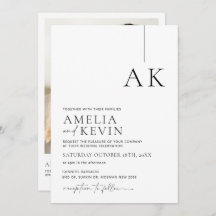 ミニマモダンリスト写真結婚式招待状