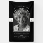 ミニマモダンリスト写真葬儀/メモリアル・サービス 横断幕 (縦)