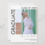 ミニマモダンリスト写真高校卒業 案内状 (正面)