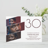 ミニマモダンリスト写真30th誕生日 招待状 (スタンド正面)