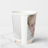 ミニマモダンリスト写真&パーソナライズ文字ピンク 紙コップ (右)