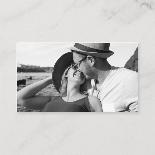 ミニマモダンリスト写真QRコード結婚のWebサイト エンクロージャーカード (裏面)