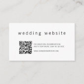 ミニマモダンリスト写真QRコード結婚のWebサイト エンクロージャーカード (正面)