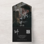 ミニマモダンリスト写真QRコードRSVP結婚's オールインワン招待状 (内側)