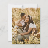 ミニマモダンリスト写真Qrコー結婚ド 招待状 (裏面)