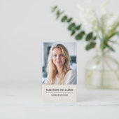 ミニマモダンリスト写真QRソーシャルメディア 名刺 (スタンド正面)