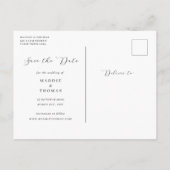 ミニマモダンリスト写真Save the Date招待状P ポストカード (裏面)