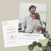ミニマモダンリスト写真Save the Date 結婚's インビテーションポストカード