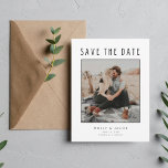 ミニマモダンリスト写真Save the Date 結婚's 案内ポストカード<br><div class="desc">日付はがきを保存する彼らの家族や友人と彼らの日付を共有するのを待つことができないおもしろいカップルのための結婚。ミニマモダンリスト写真デザインカスタマイズは、写真、名前、結婚日付と場所と共に提供される。はがきの裏に結婚差出人住所と詳細を追加する。下連絡のボタもしンを使ってカスタマイズする。私は愛してい救済る。</div>