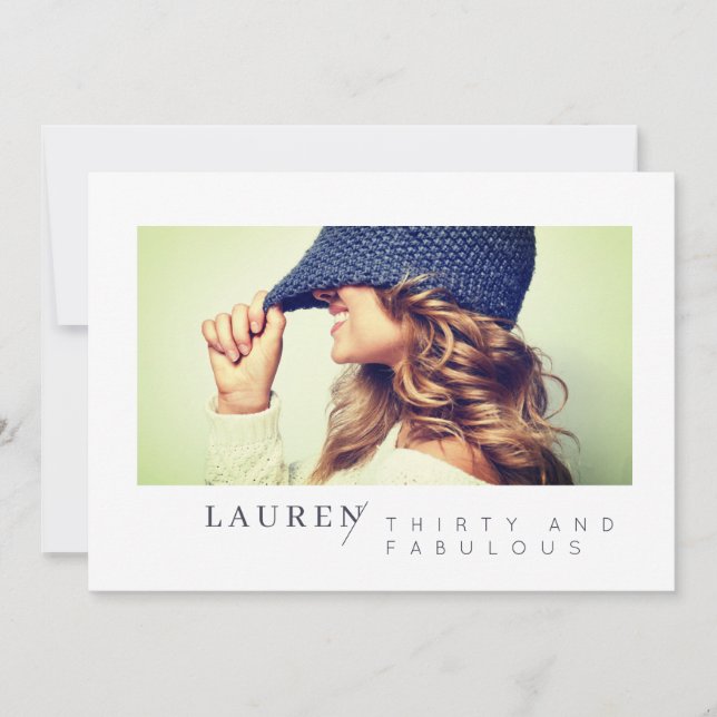 ミニマモダンリスト写真Thirty & Fabulous誕生日 (正面)