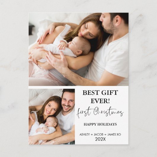 ミニマモダンリスト初めてのクリスマス ポストカード (正面)