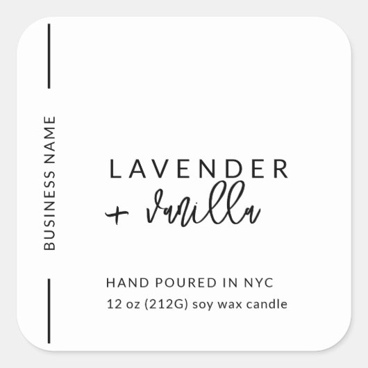 ミニマモダンリスト包装用キャンドル化粧品ラベル スクエアシール (正面)