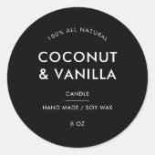 ミニマモダンリスト包装用キャンドル製品ラベル ラウンドシール (正面)