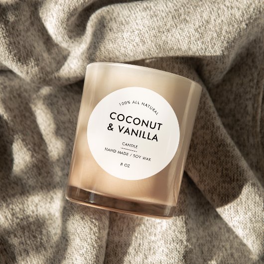 ミニマモダンリスト包装用キャンドル製品ラベル ラウンドシール