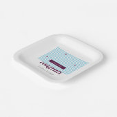 ミニマモダンリスト卒業キャップブルーパターン ペーパープレート (傾斜あり)