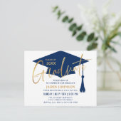 ミニマモダンリスト卒業パーティー招待状 ポストカード (スタンド正面)