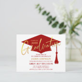 ミニマモダンリスト卒業パーティー招待状 ポストカード (スタンド正面)