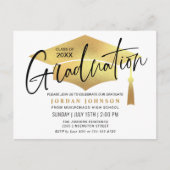 ミニマモダンリスト卒業パーティー招待状 ポストカード (正面)