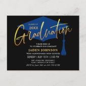 ミニマモダンリスト卒業パーティー招待状 ポストカード (正面)