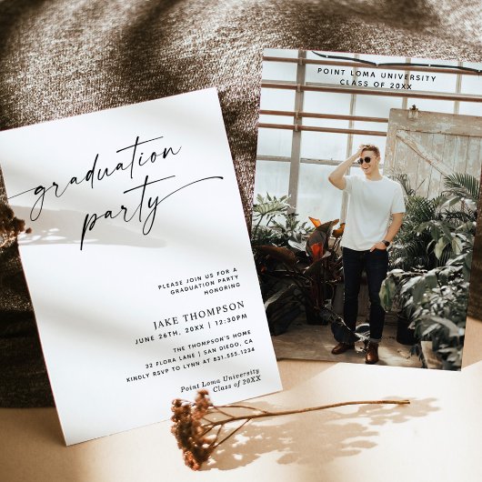 ミニマモダンリスト卒業パーティー招待状 招待状