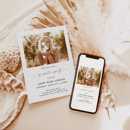 ミニマモダンリスト卒業パーティー招待状 招待状