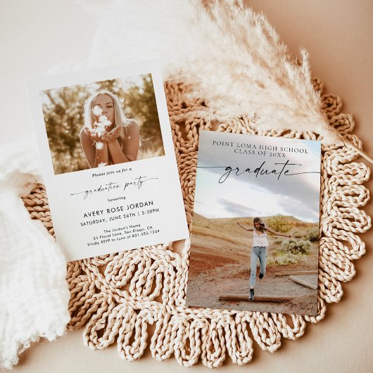 ミニマモダンリスト卒業パーティー招待状 招待状