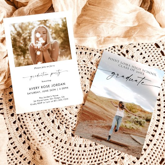 ミニマモダンリスト卒業パーティー招待状 招待状