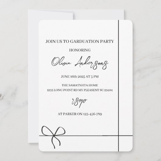 ミニマモダンリスト卒業党 招待状 (正面)