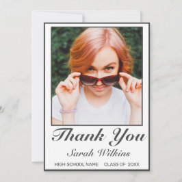 ミニマモダンリスト卒業写真サンキューカード サンキューカード