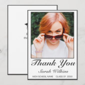 ミニマモダンリスト卒業写真サンキューカード サンキューカード (正面/裏面)