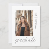 ミニマモダンリスト卒業写真招待状 案内状 (正面)