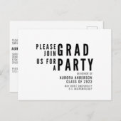 ミニマモダンリスト卒業2023パーティー ポストカード (正面/裏面)