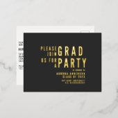 ミニマモダンリスト卒業2023パーティー 箔シーズンポストカード (正面/裏面)