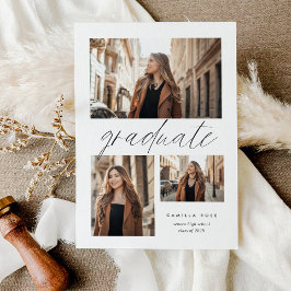 ミニマモダンリスト卒業3フォトコラージュ 案内状