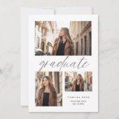 ミニマモダンリスト卒業3写真招待状 案内状 (正面)