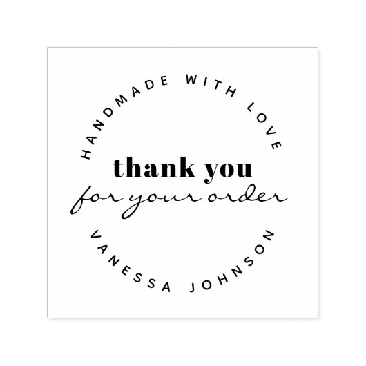 ミニマモダンリスト名前をカスタムするサンキューハンドメイド セルフインキングスタンプ (デザイン)
