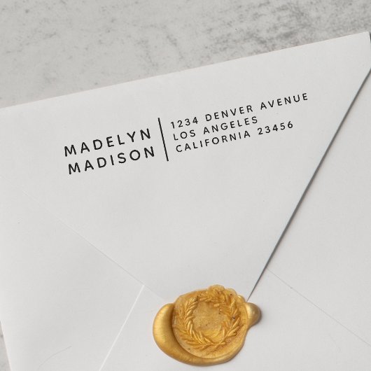 ミニマモダンリスト名差出人住所ゴム印 ラバースタンプ