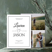 ミニマモダンリスト名書黒写真3枚 招待状