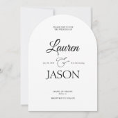 ミニマモダンリスト名書黒写真 招待状 (正面)